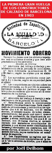 La primera gran huelga de los constructores de calzado de Barcelona en 1903